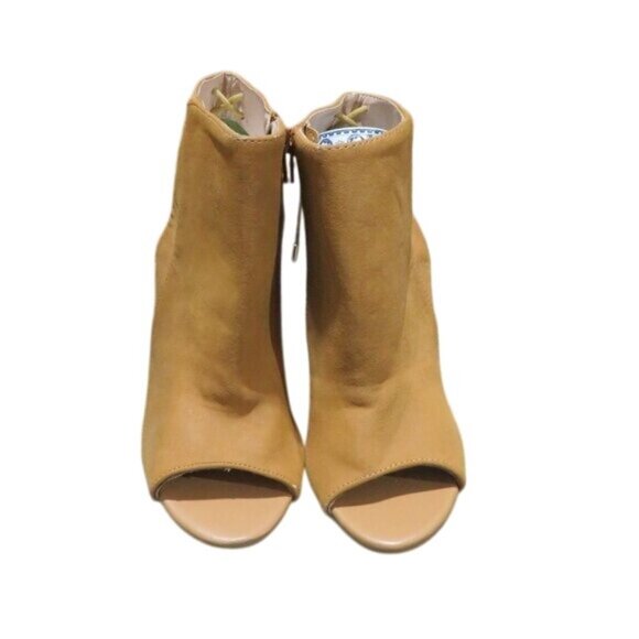 BOGO Rue21 Brown suede peep toe booties ankle boots heeled mules heels M 7-8 - Picture 3 of 13